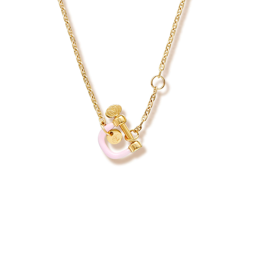 armeria-manilles-collier-manille-rose-acier-dor-49-cm image 1