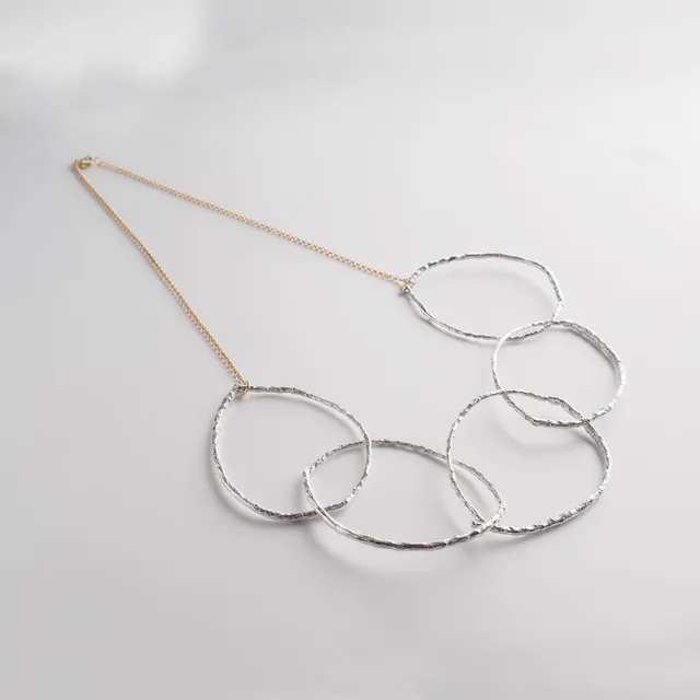 agapi-forestland-five-branch-hoops-collier-argent-925 image 1