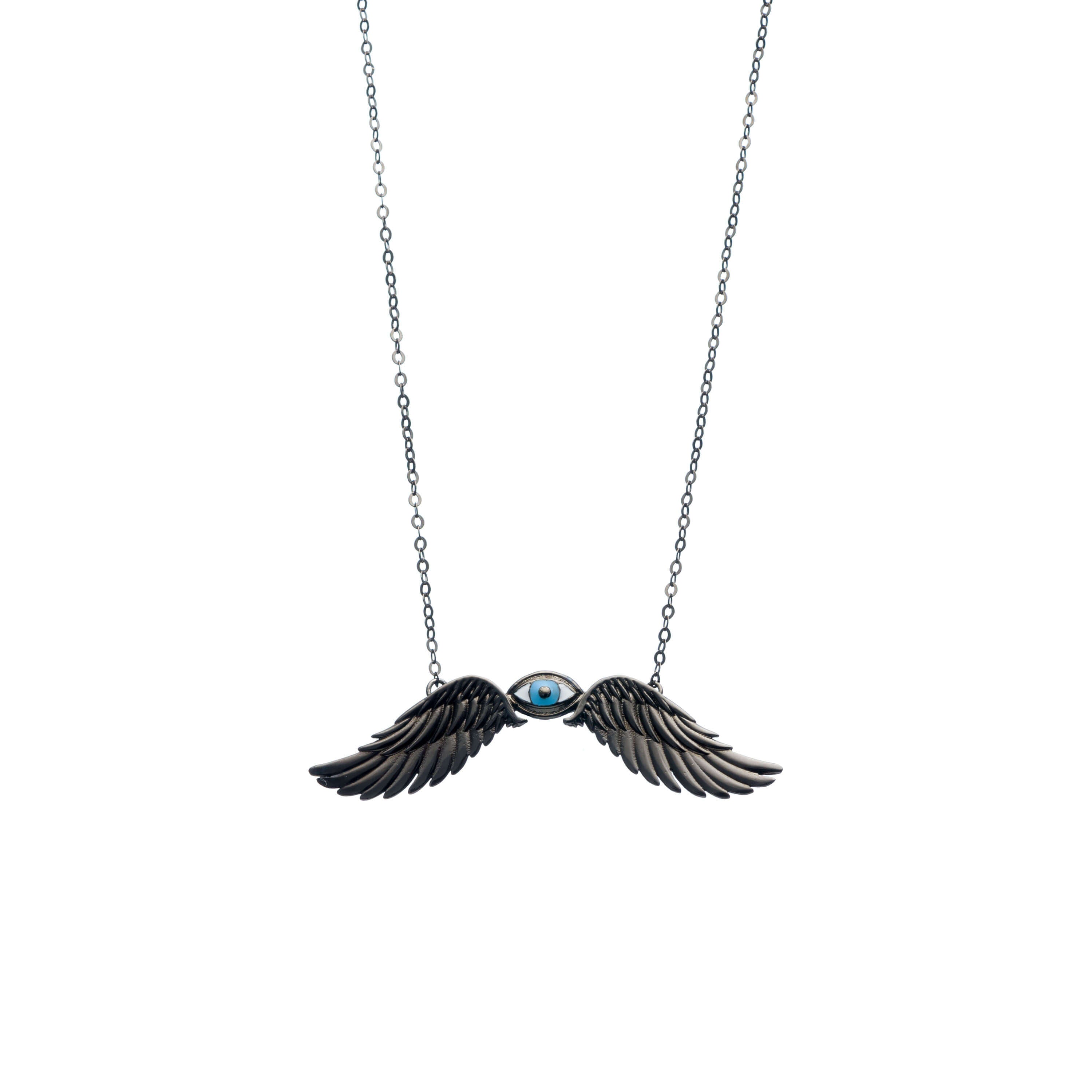 agapi-wings-eye-of-sky-collier-cha-ne-oeil-noir-argent image 1