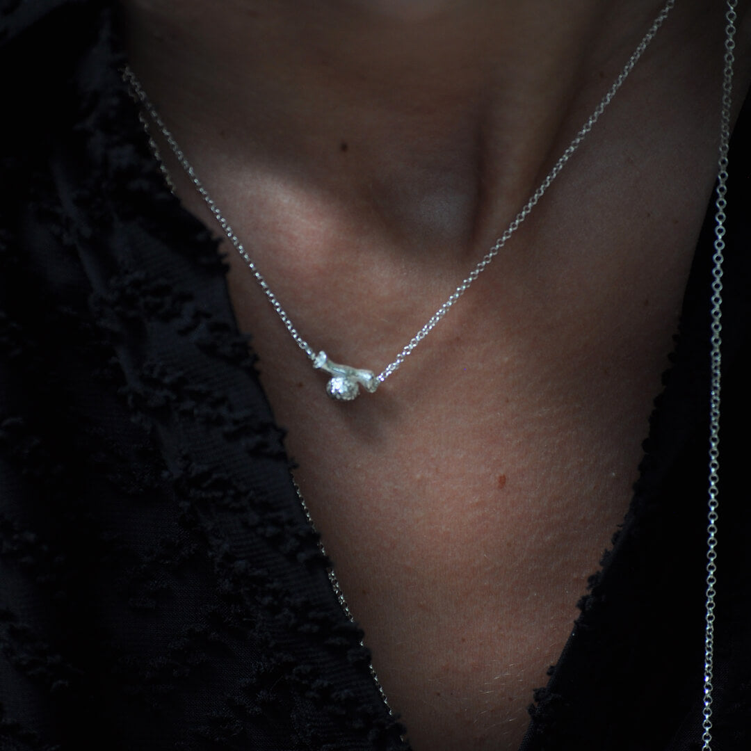 agapi-forestland-collier-seed-brindille-argent-40-cm image 2