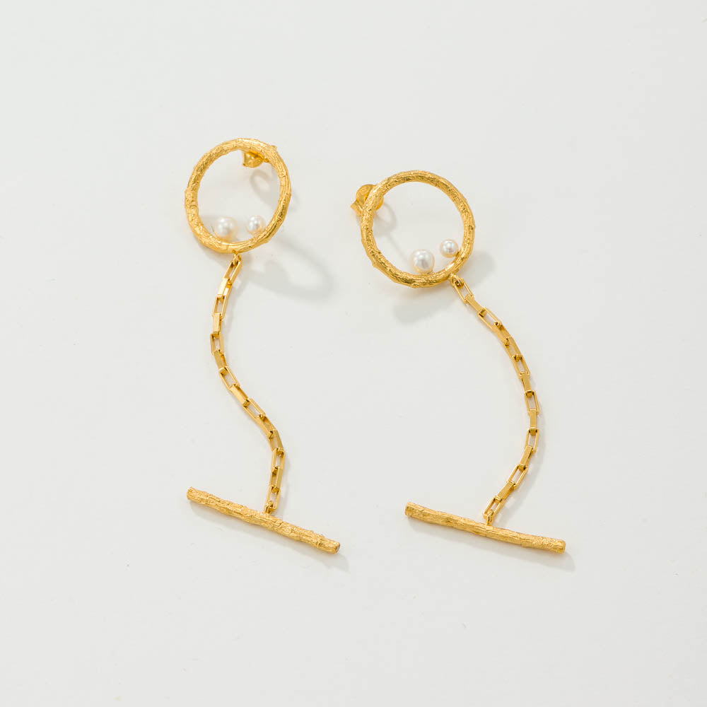 agapi-forestland-whispering-woods-boucles-d-oreilles-dor-es-perles image 1