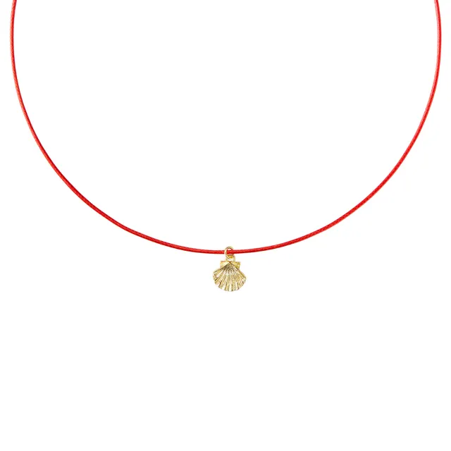 armeria-sainte-jakez-collier-cordon-rouge-coquille-10mm image 1