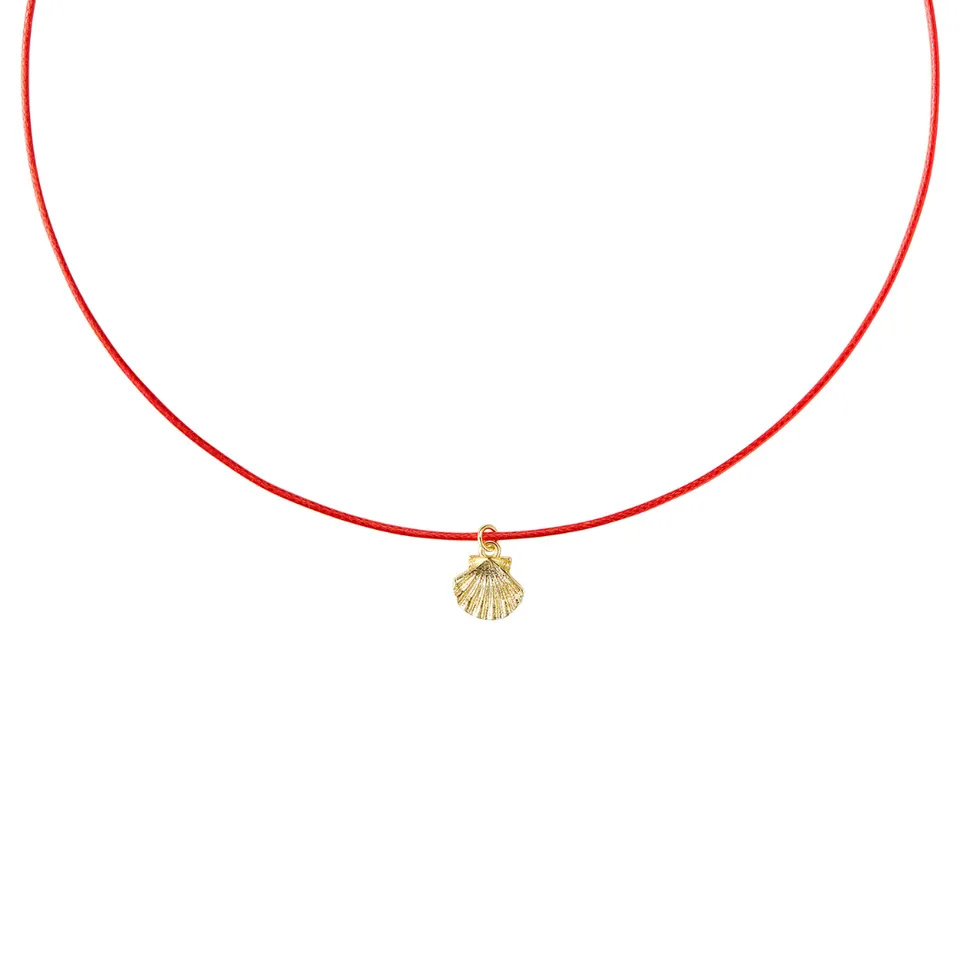 armeria-sainte-jakez-collier-cordon-rouge-coquille-10mm image 1