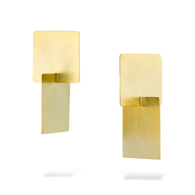 agapi-semisquare-boucles-d-oreilles-dor-plaqu-or-carr image 1
