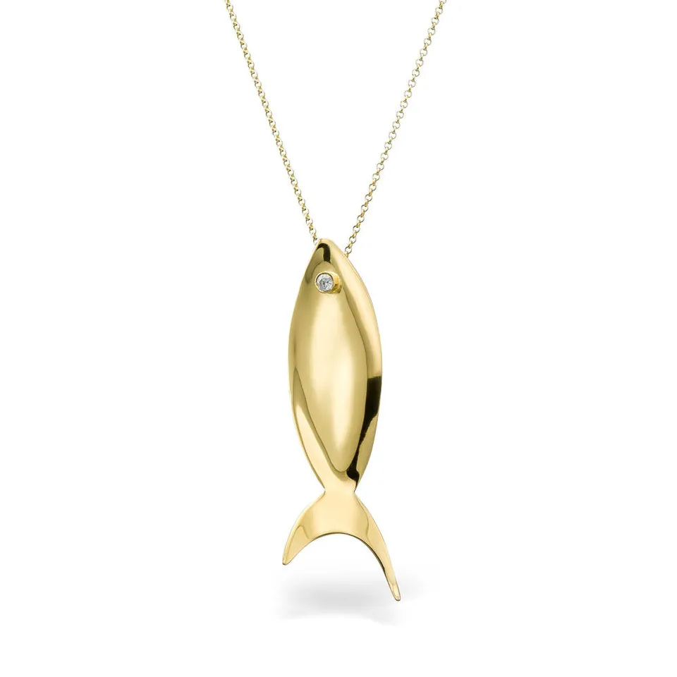 agapi-the-fish-collier-chaine-longue-poisson-dor-plaqu-or image 1