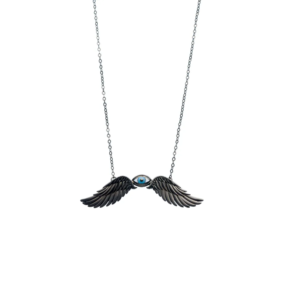 agapi-wings-eye-of-sky-collier-cha-ne-oeil-noir-argent image 1