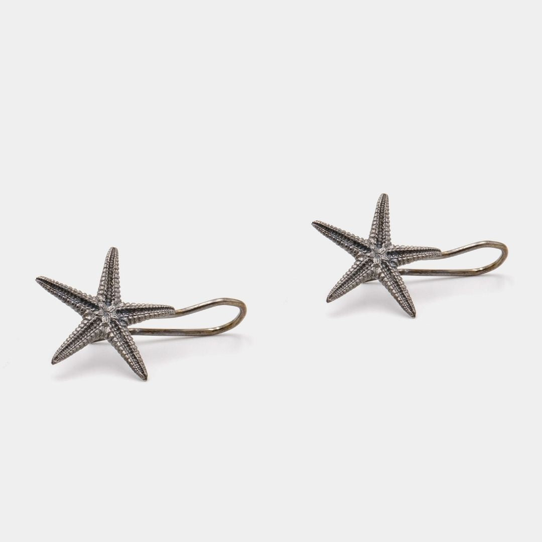 agapi-seastories-boucles-starfish-rhodium-noir-argent-925 image 5