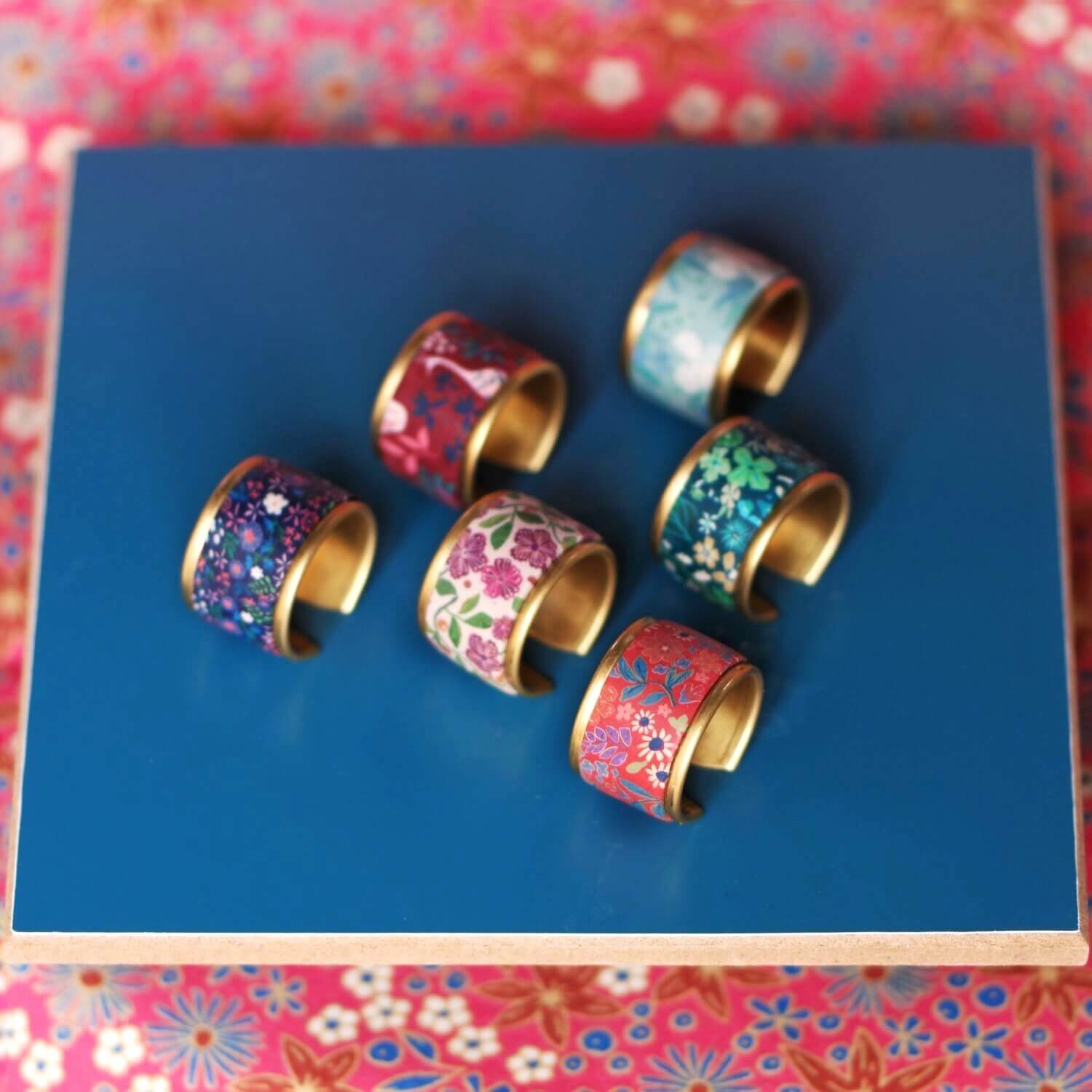 11prunes-bague-anneau-large-laiton-floral-ajustable-55-62 image 5