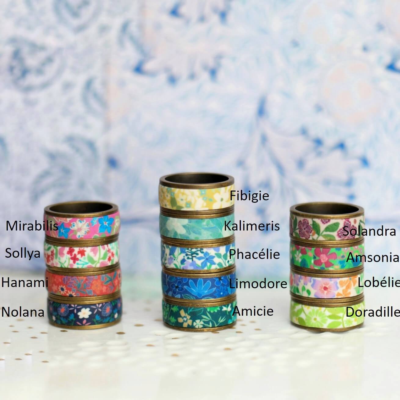 11prunes-bagues-anneau-fin-laiton-motif-floral-fait-main image 7