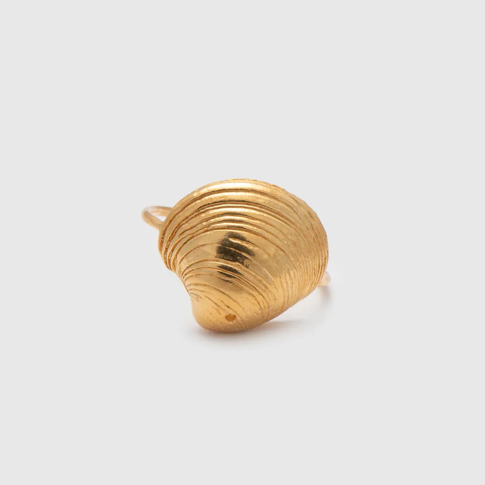 agapi-seastories-master-clam-bague-coquillage-dor-e-taille-54 image 1