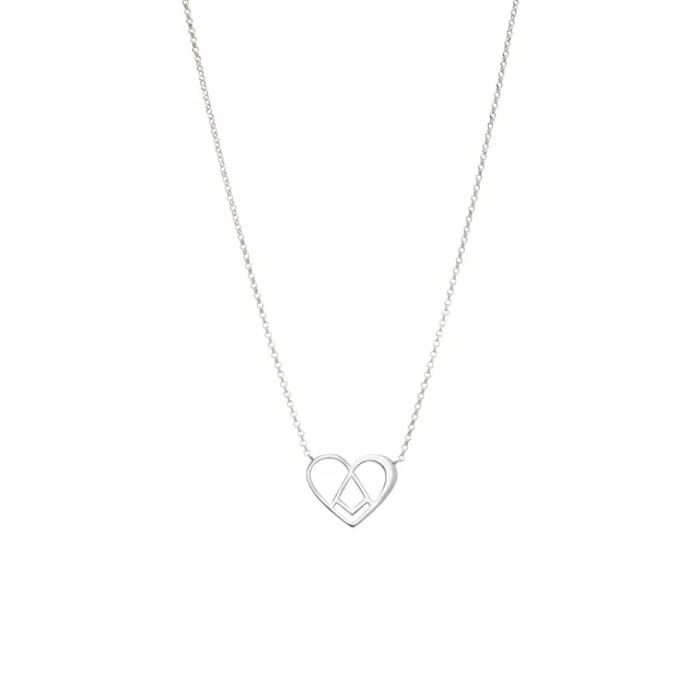 agapi-love-symbols-love-kiss-collier-c-ur-argent-925-50cm image 1