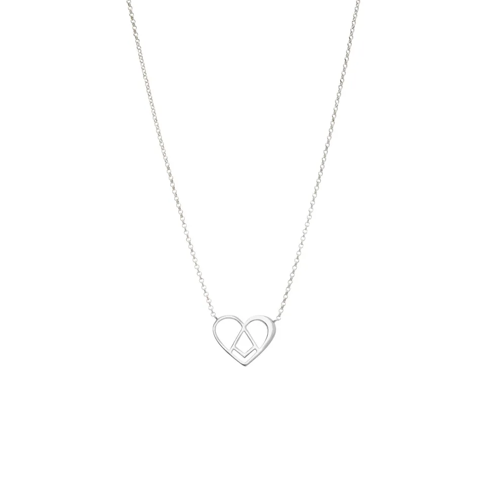 agapi-love-symbols-love-kiss-collier-c-ur-argent-925-50cm image 1
