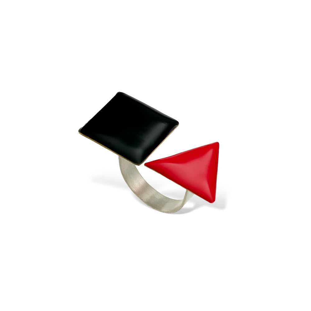 agapi-bau-jewels-bague-r-glable-carr-triangle-noir-rouge image 1