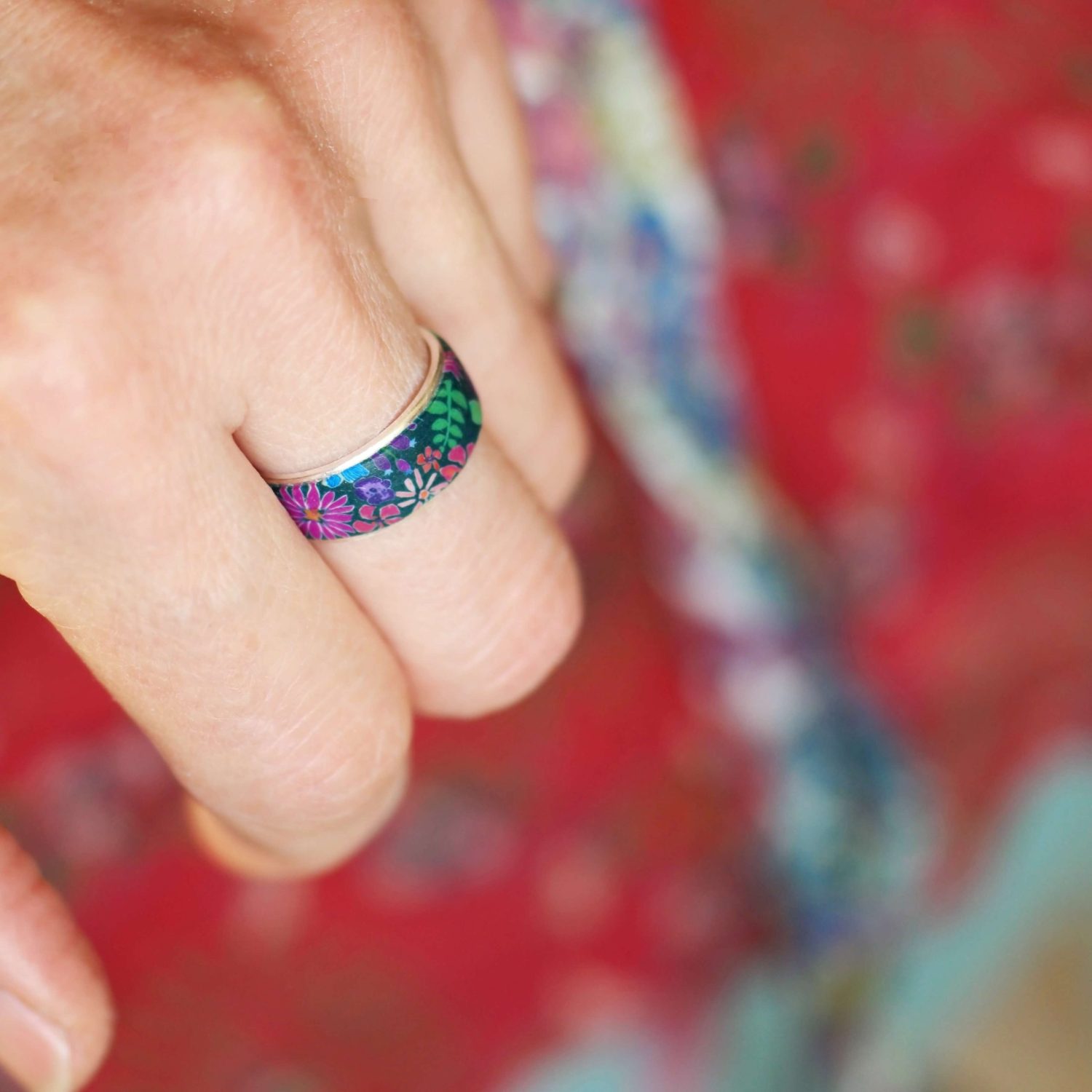 11prunes-an-mone-anneau-argent-925-bague-florale-violette-ajustable image 2