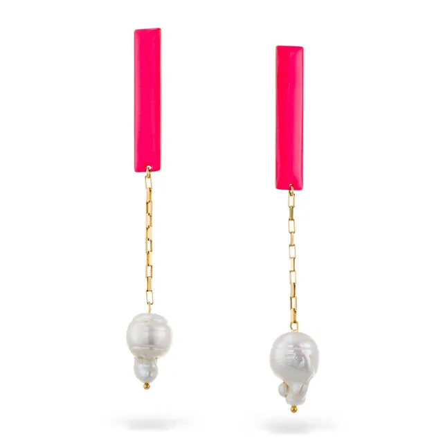agapi-seastories-luminous-pearl-boucles-perle-fuchsia image 1