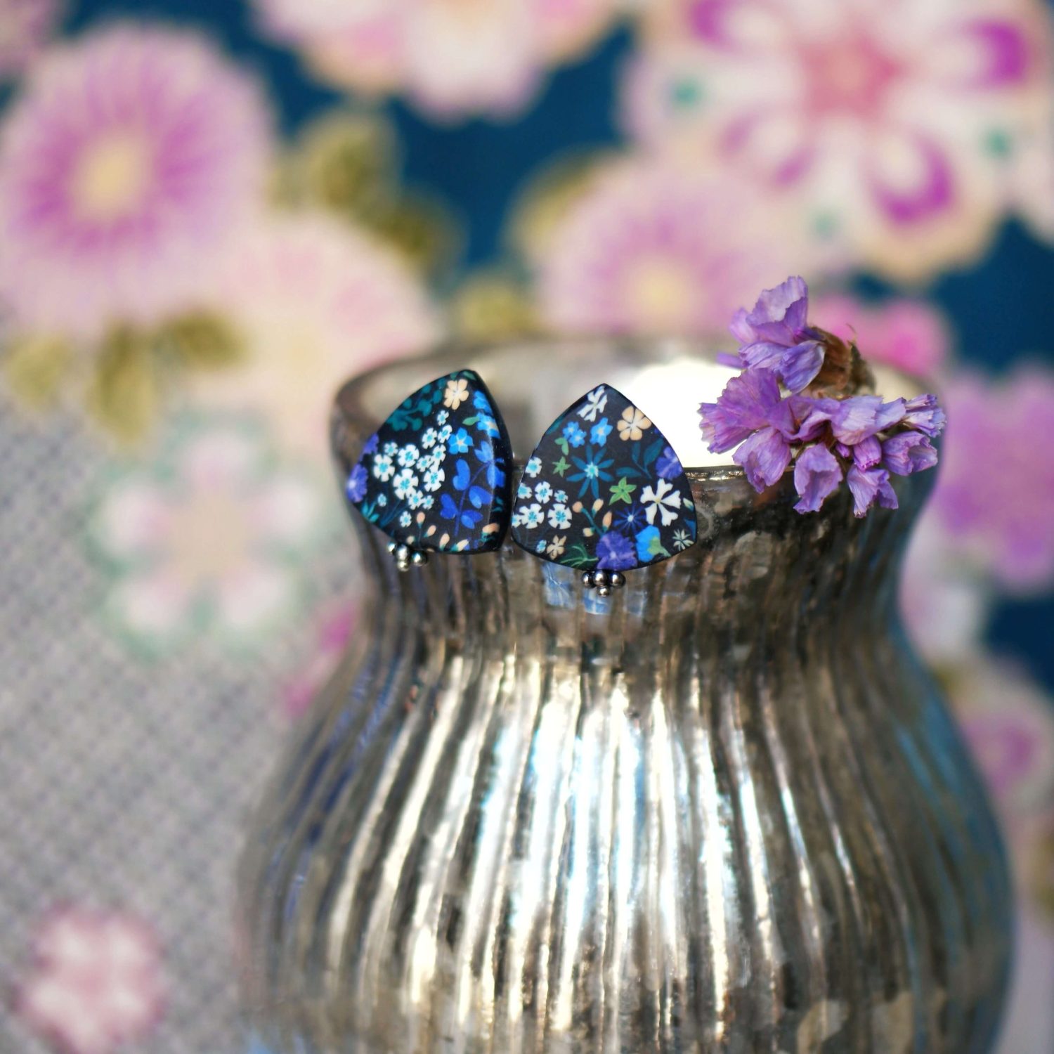 11prunes-asperule-clous-d-oreilles-floraux-argent-925-violet image 2