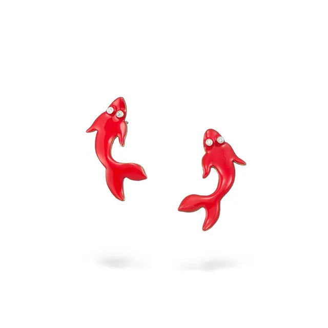 agapi-the-fish-koi-boucles-d-oreilles-rouge-corail-mail image 1