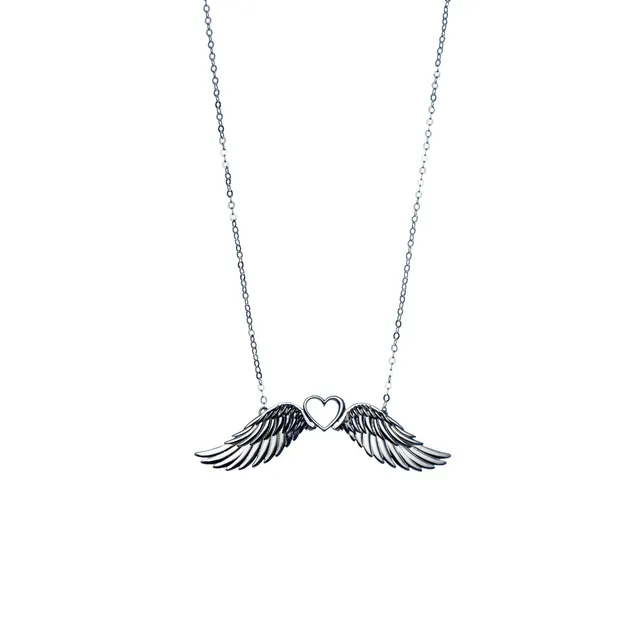 agapi-wings-winged-heart-collier-cha-ne-argent image 1