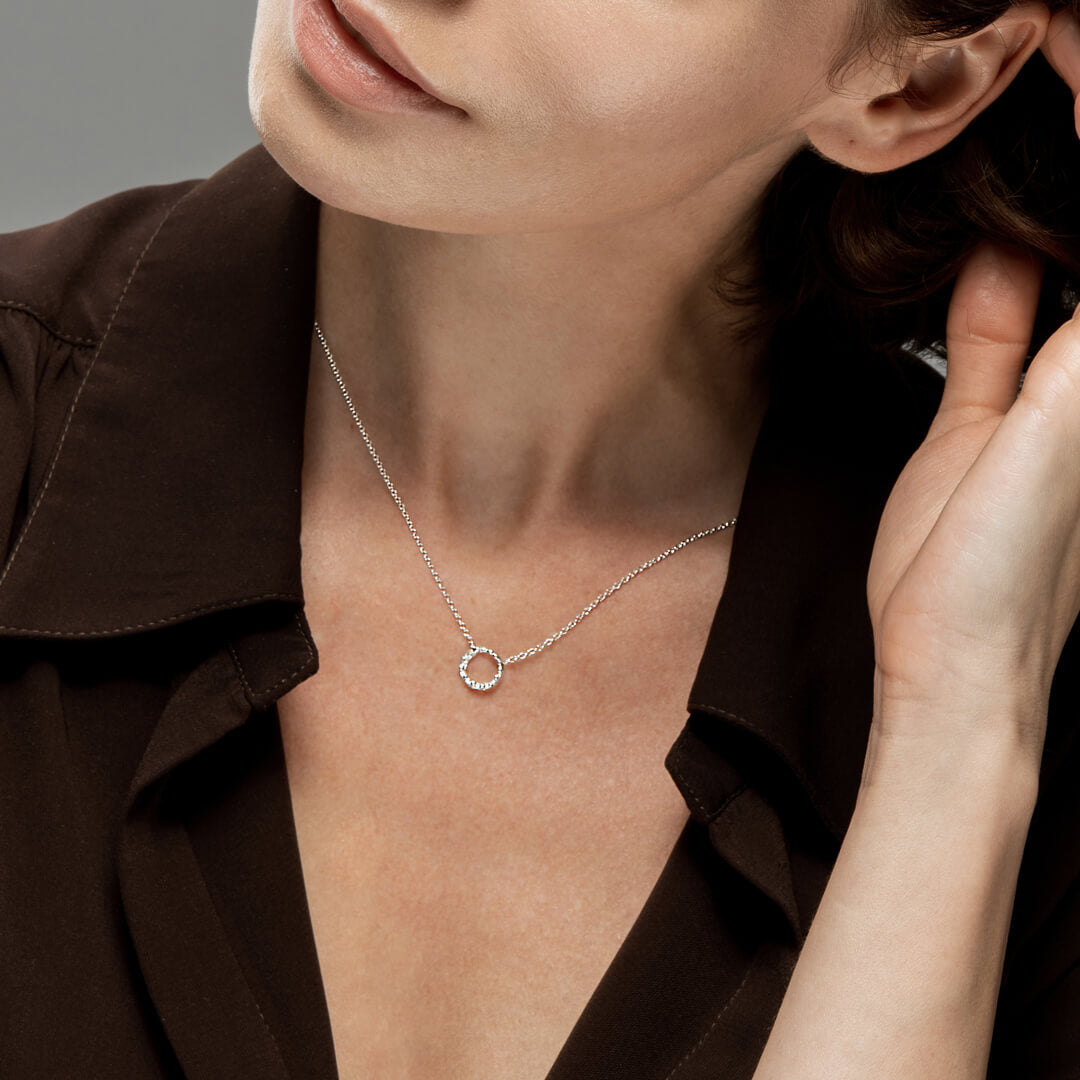 agapi-forestland-brindille-collier-anneau-argent-40-cm image 2