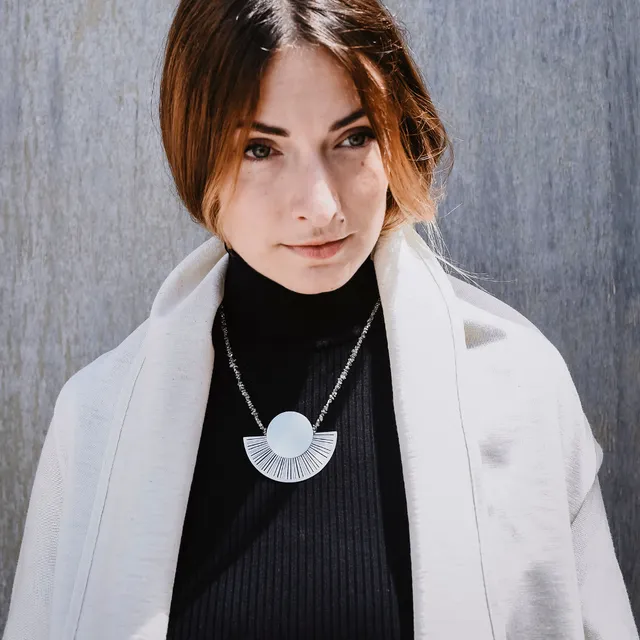 emmanuelle-hamet-eclipse-collier-argent-pyrite-48-cm image 1