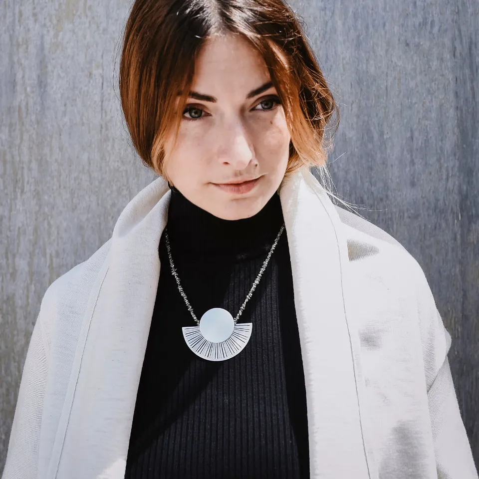 emmanuelle-hamet-eclipse-collier-argent-pyrite-48-cm image 1