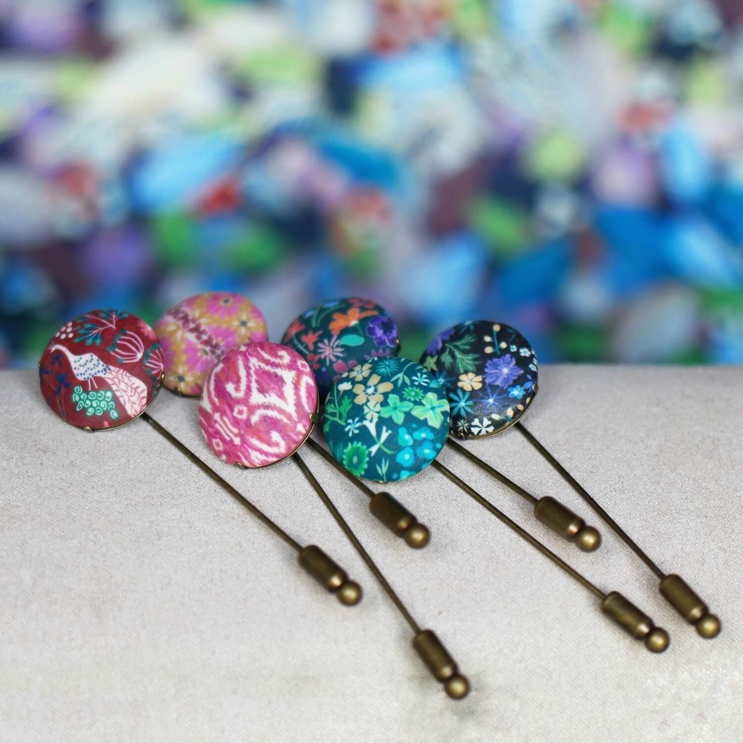 11prunes-fibule-broche-laiton-motif-floral-rond-5-cm image 1