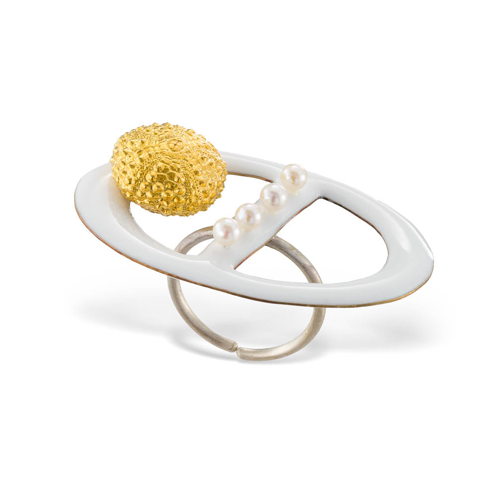 agapi-seastories-salty-kiss-bague-r-glable-blanche-perle image 1