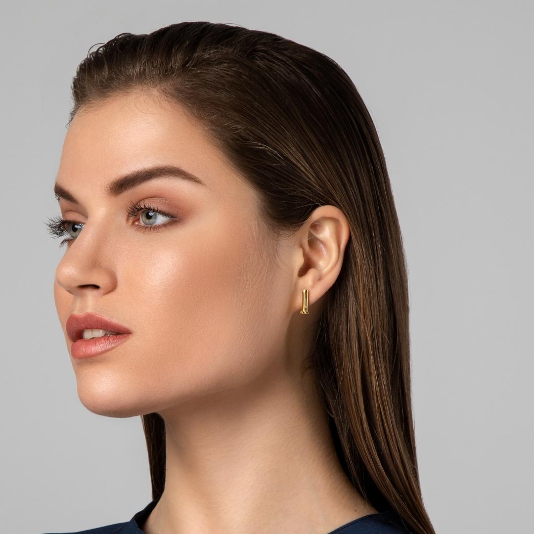 agapi-dropped-bubbles-petite-ligne-boucles-d-oreilles-dor-es image 2