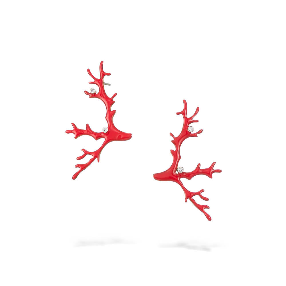 agapi-seastories-boucles-d-oreilles-coral-dream-rouge-corail-zircon image 1