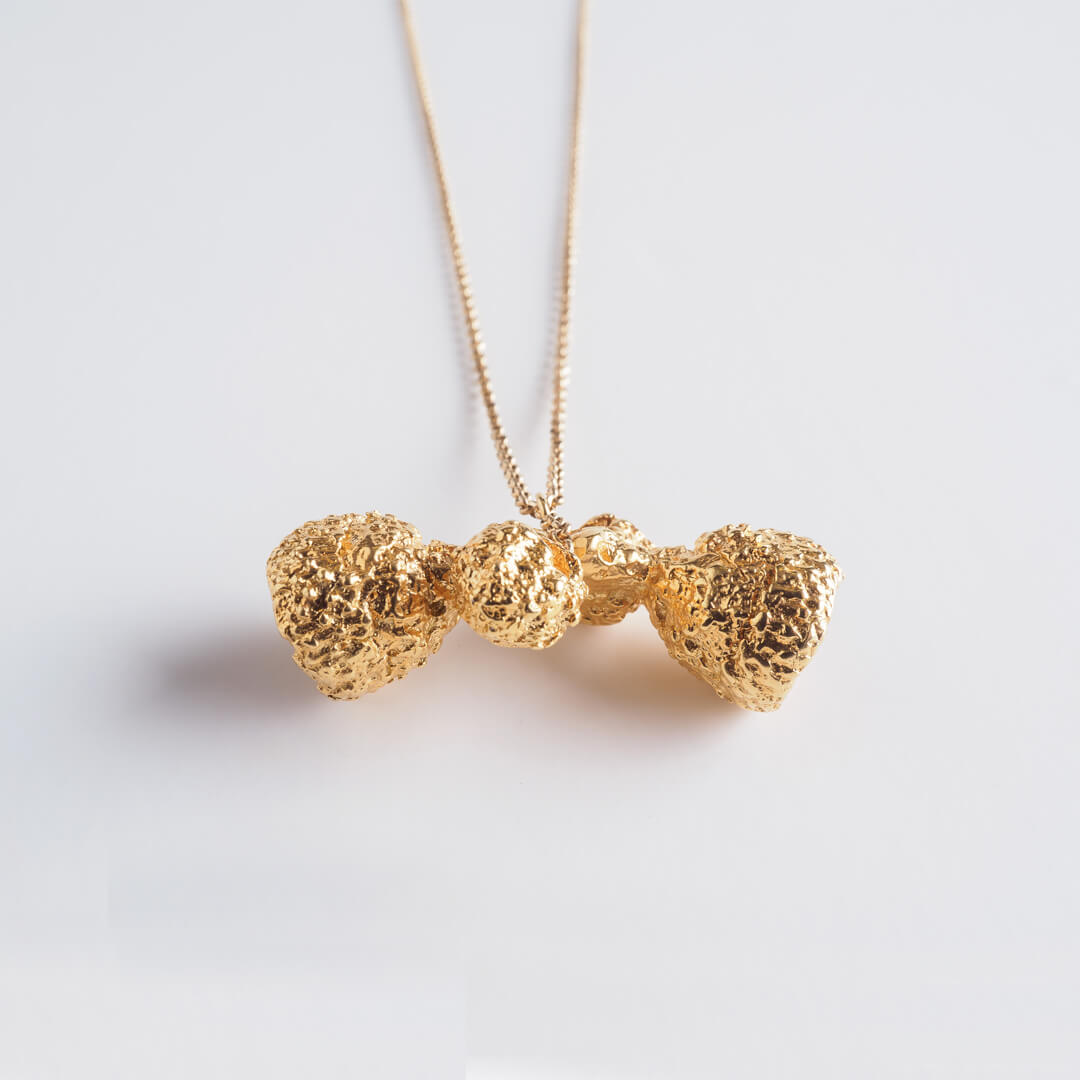 agapi-forestland-two-double-mirror-acorns-collier-long-dor-plaqu-or image 8