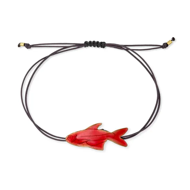 agapi-the-fish-neon-fish-bracelet-macram-corail image 1