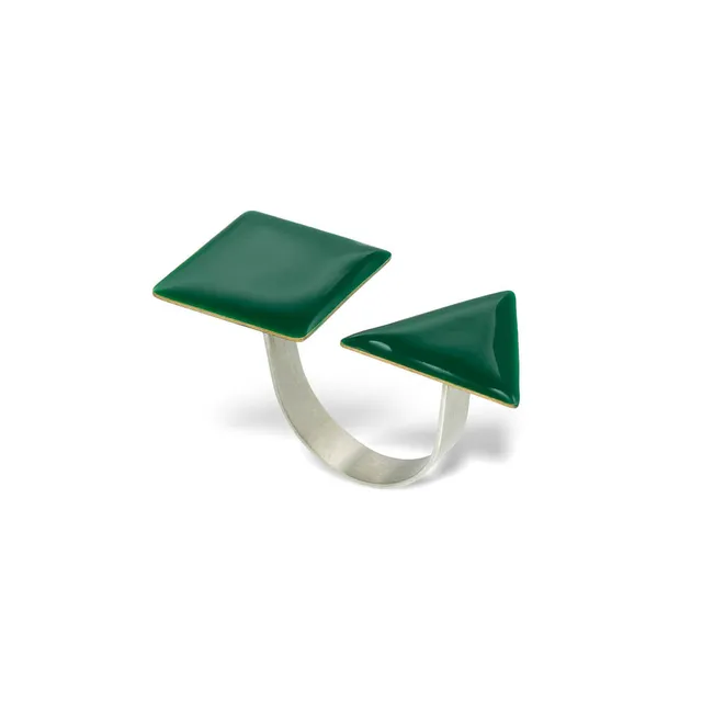 agapi-bau-jewels-square-bague-g-om-trique-verte image 1