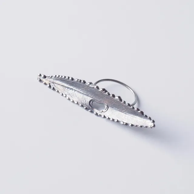 agapi-mediterranean-wild-olive-leaf-bague-feuille-argent-r-glable image 1
