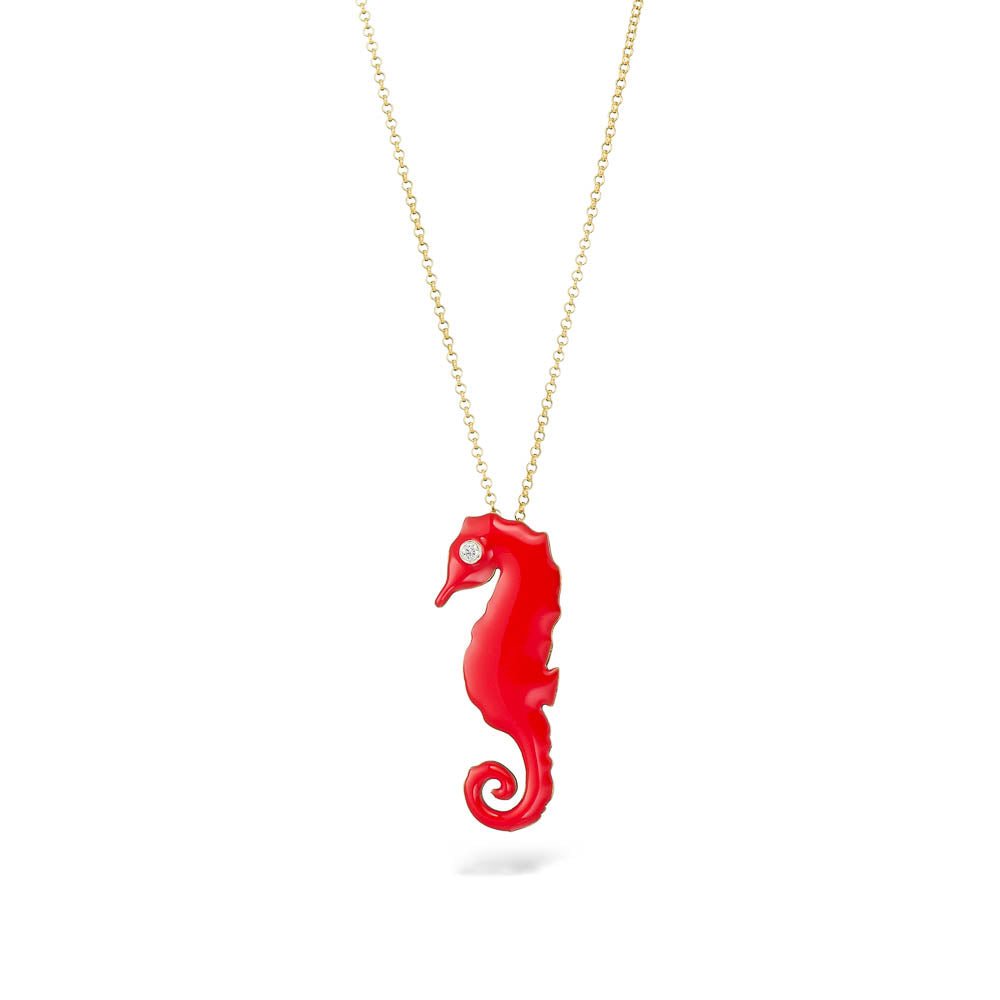 agapi-the-fish-hippocampe-collier-mail-rouge-corail image 1