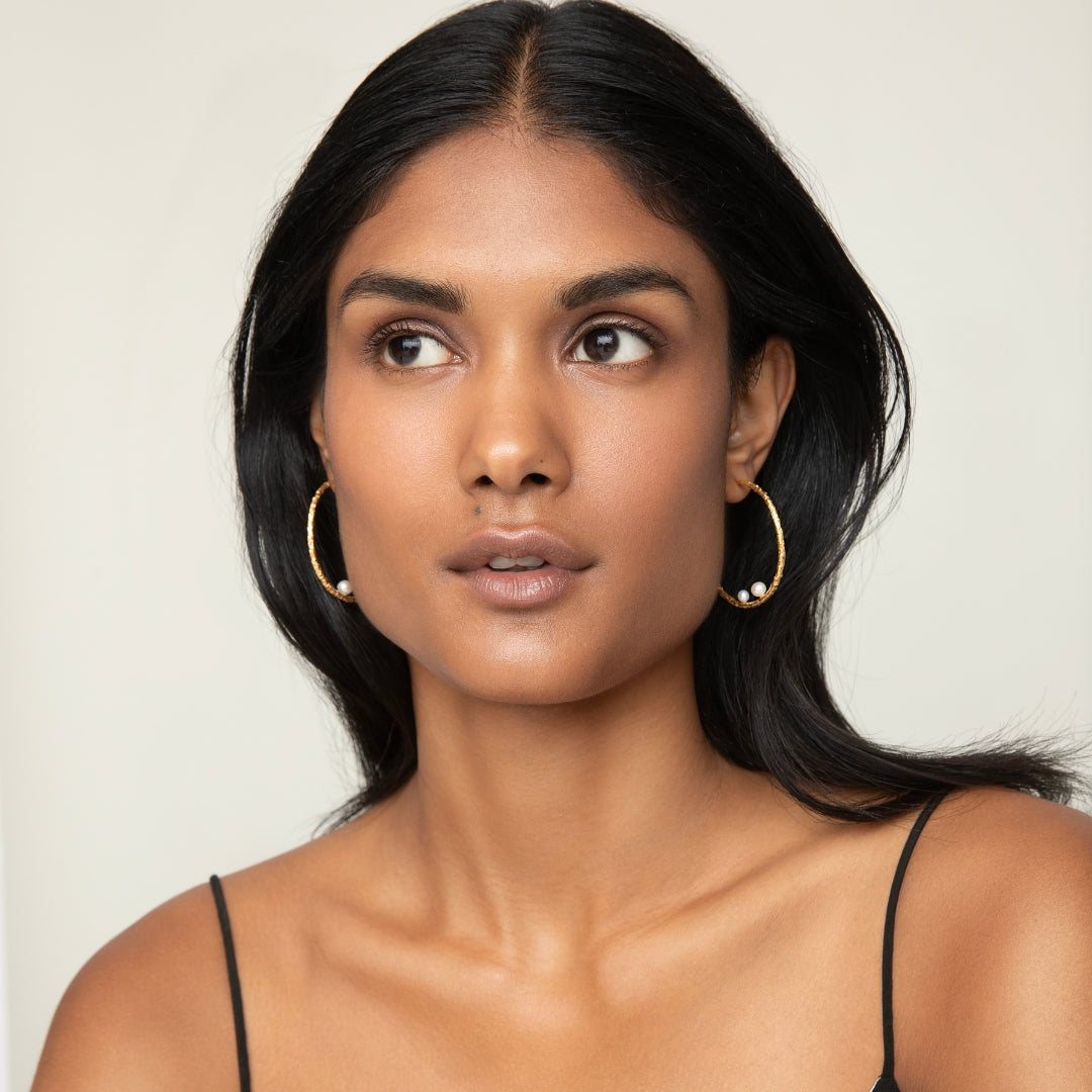 agapi-seastories-medium-hoops-cr-oles-perles-plaqu-or image 2