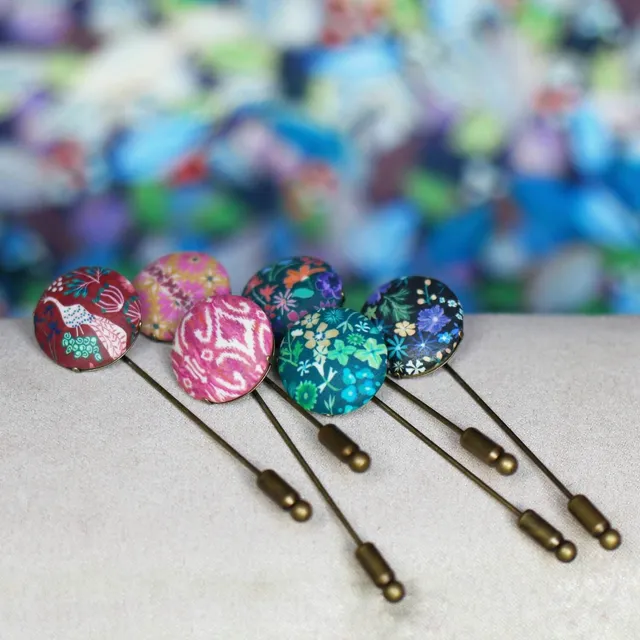11prunes-fibule-broche-laiton-motif-floral-rond-5-cm image 1