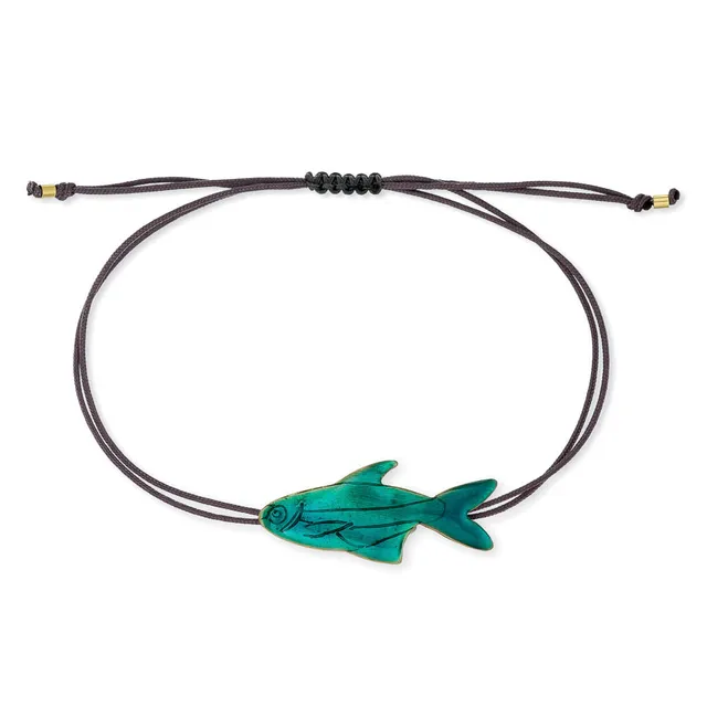 agapi-the-fish-neon-fish-bracelet-turquoise-mail-macram image 1