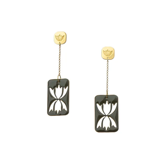 agapi-anthology-waterlily-boucles-pendantes-mail-kaki image 1