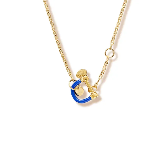 armeria-manilles-collier-manille-bleue-acier-dor-49-cm image 1