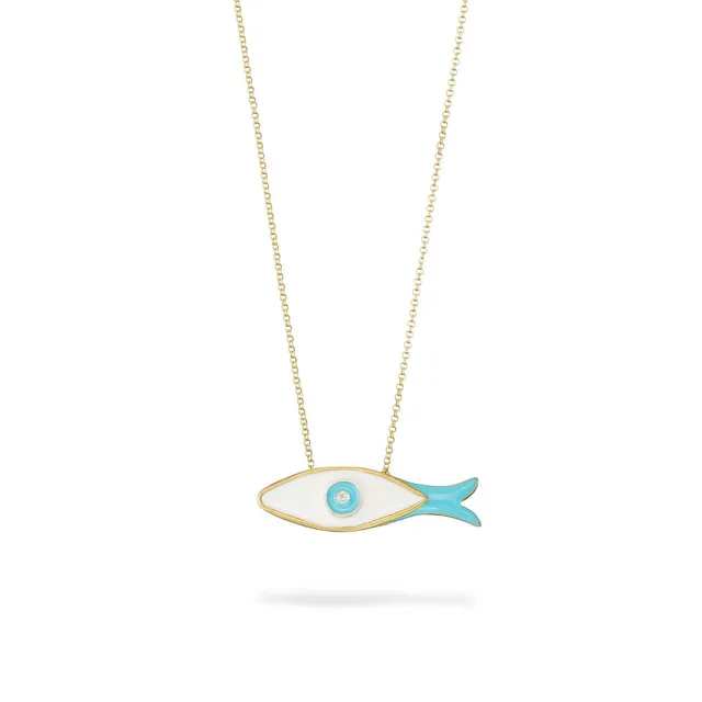 agapi-fish-fish-eye-collier-poisson-mail-blanc-bleu-40-cm image 1