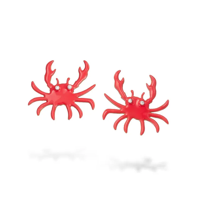 agapi-the-fish-mr-crab-boucles-d-oreilles-crabe-rouge-corail image 1