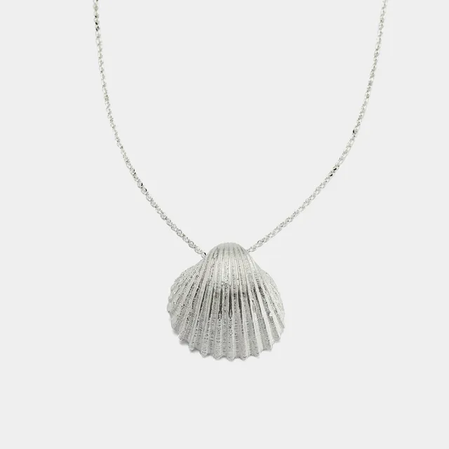 agapi-seastories-king-oyster-collier-coquillage-argent-45-cm image 1