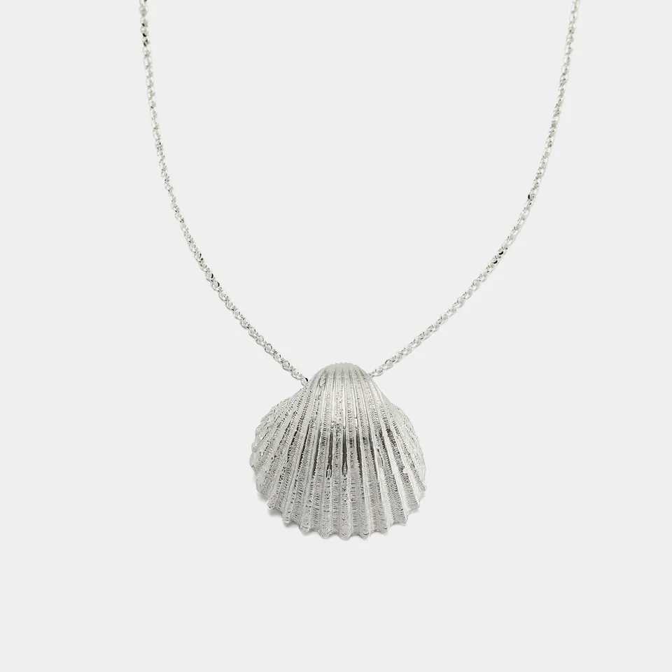 agapi-seastories-king-oyster-collier-coquillage-argent-45-cm image 1
