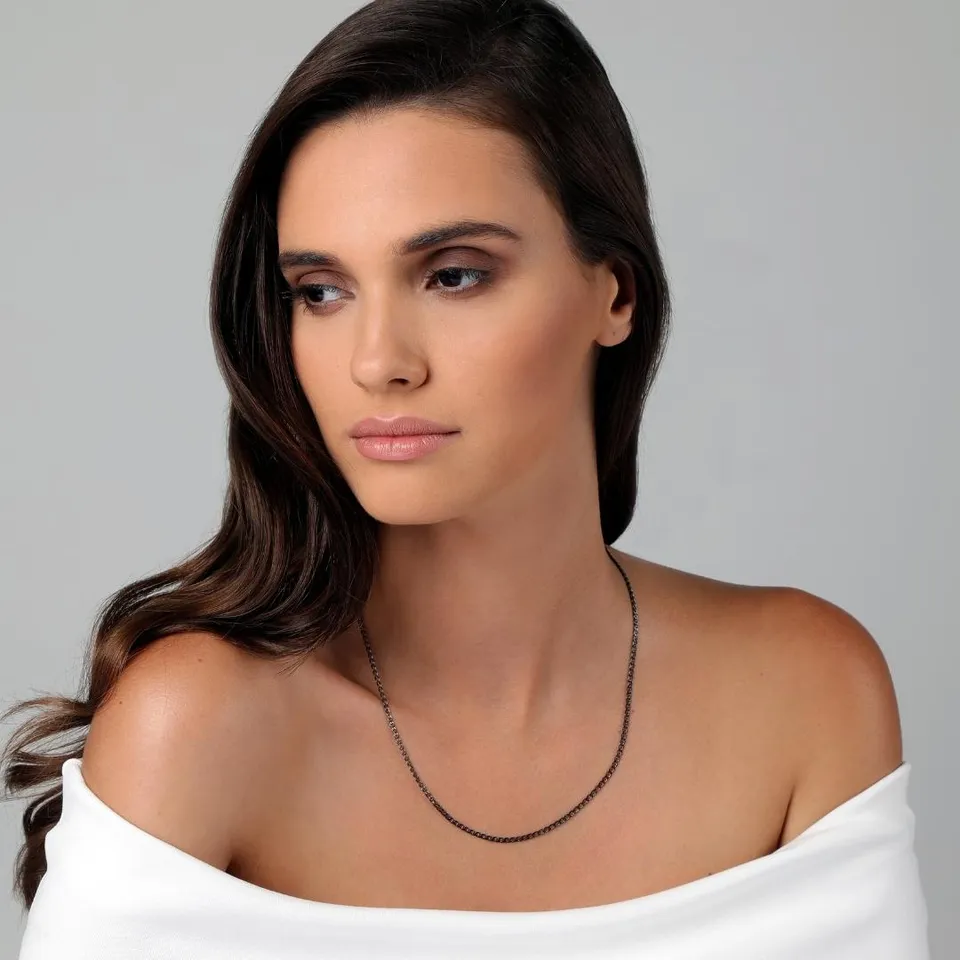 agapi-s-line-sarah-collier-cha-ne-argent-rhodium-noir-50-cm image 1