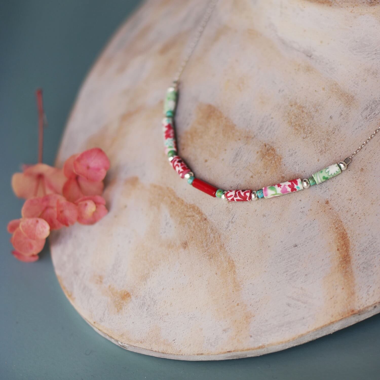 11prunes-sollya-collier-tige-perles-rouges-cha-ne-argent-925 image 3