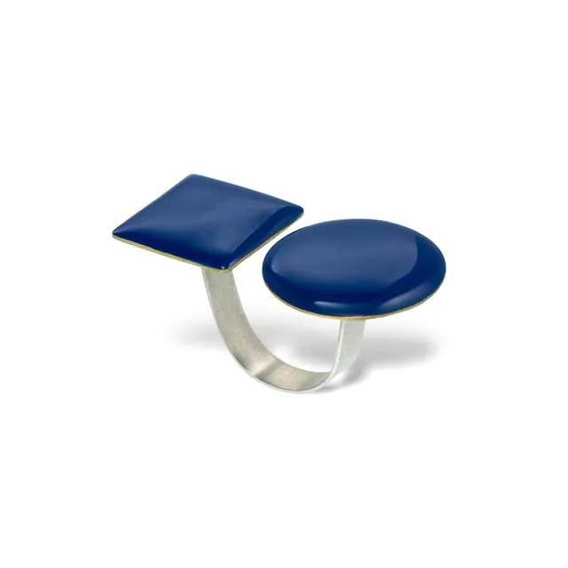 agapi-bau-jewels-circle-square-bague-r-glable-mail-bleu image 1