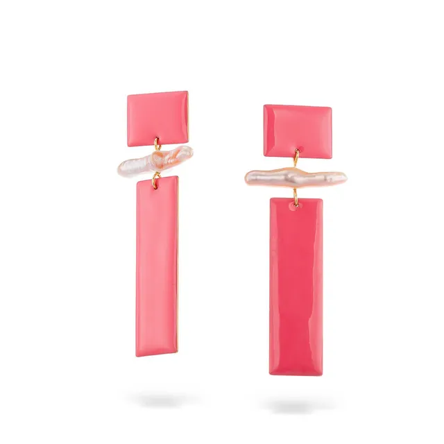 agapi-summer-in-the-city-boucles-d-oreilles-perle-rose-corail image 1