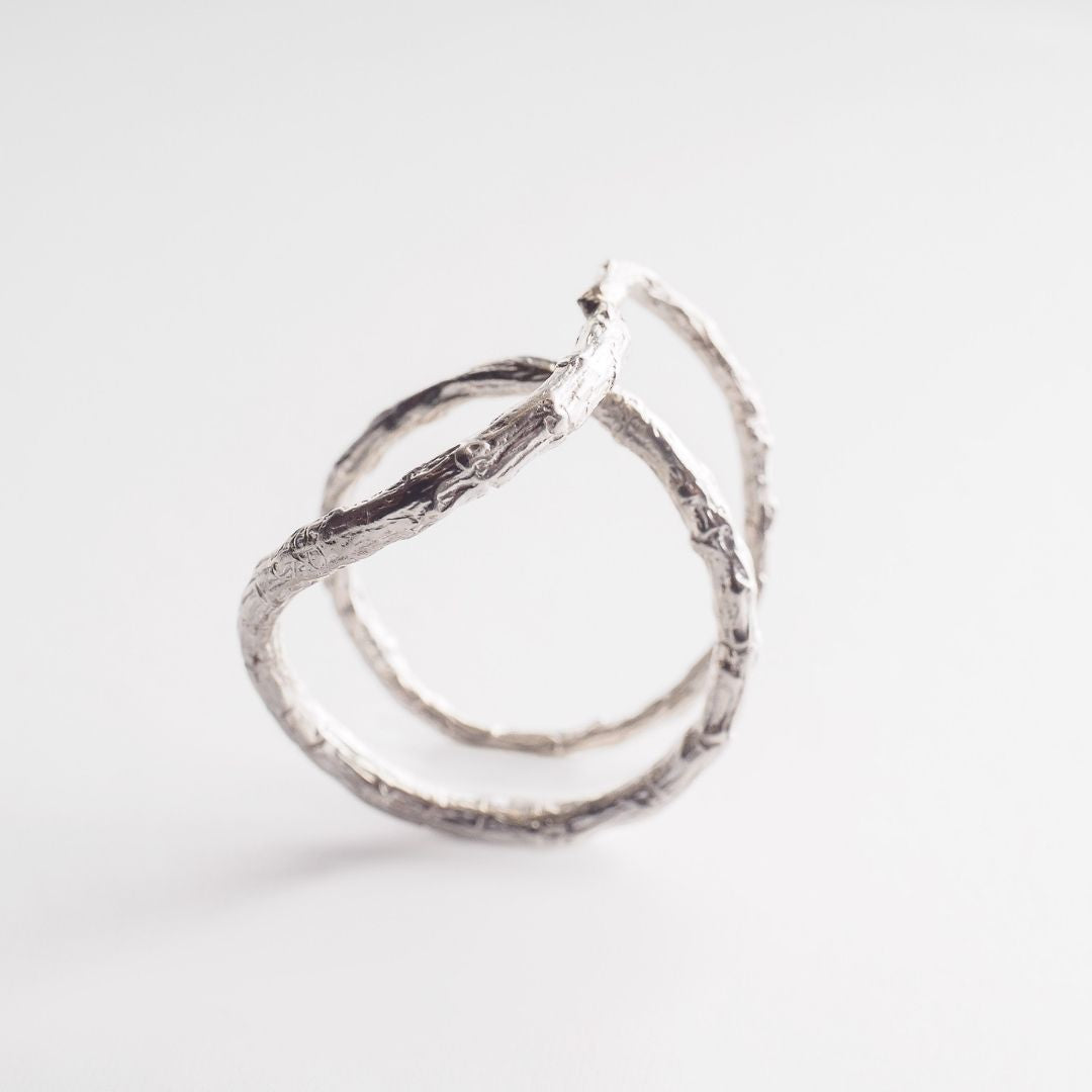 agapi-forestland-bague-deux-branches-argent-925-taille-54 image 1