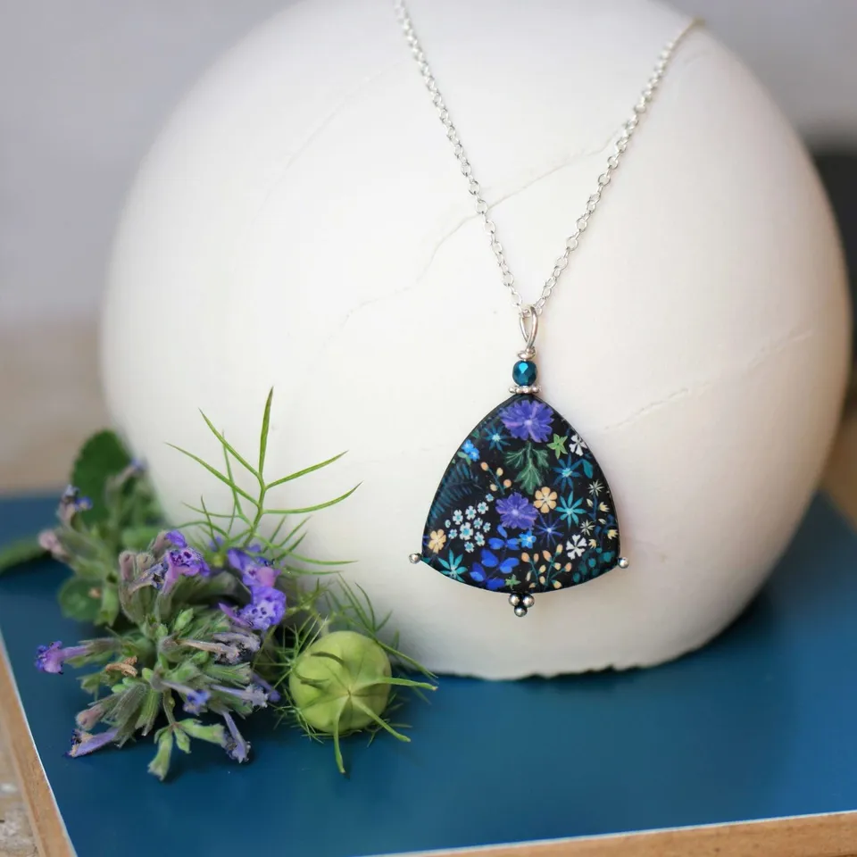 11prunes-asperule-sautoir-pendentif-floral-violet-argent-925 image 1