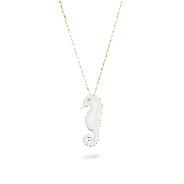 agapi-fish-seahorse-collier-hippocampe-mail-blanc-40-cm image 1